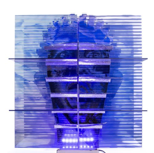 Screen-light, 2018-2021. Plastics, digital print.