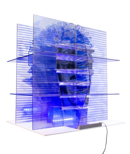 Screen-light, 2018-2021. Plastics, digital print.