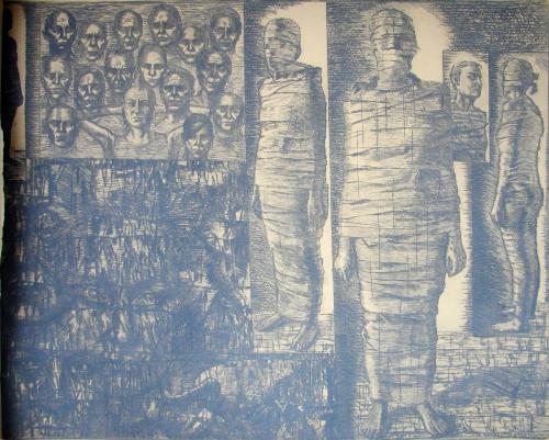 IN-DIVI-DUAL/IN-DIVISIBLE/IN-DIVISIONS/INDIVI-DUAL-ISATION/IN-DIVI-DUATION, 2009, dry point.