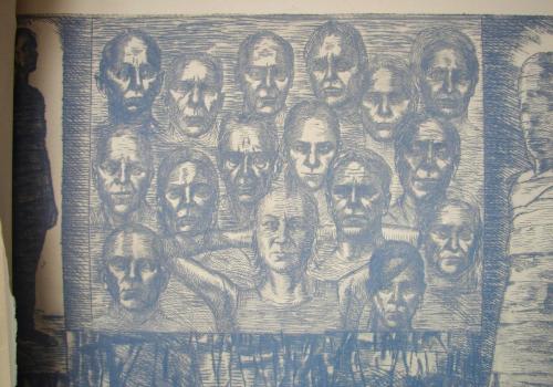 IN-DIVI-DUAL/IN-DIVISIBLE/IN-DIVISIONS/INDIVI-DUAL-ISATION/IN-DIVI-DUATION (fragment), 2009, dry point.