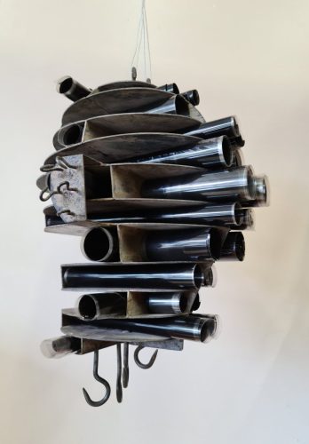 Newsfeed, 2022. Steel. plastic with digital print.
