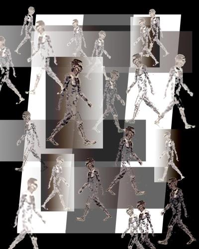 GOING, 2009, dry point, digital print.