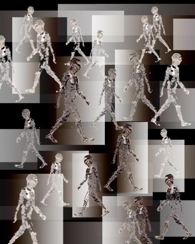 GOING, 2009, dry point, digital print.
