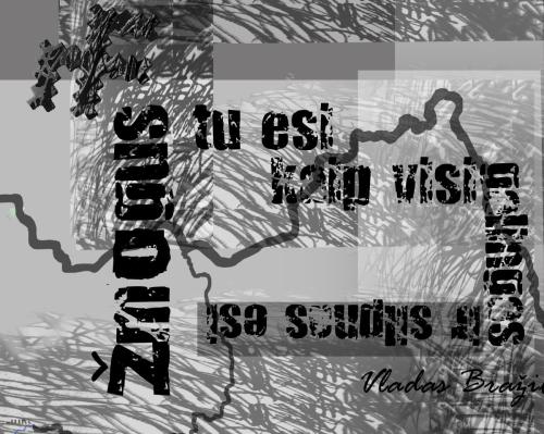 Sketch fot the plaquette for the contemporary poet Vladas Braziūnas, 2018.