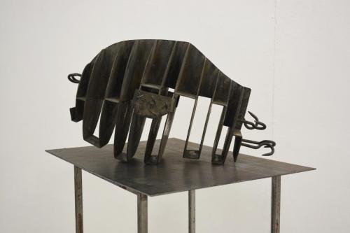 OPEN HEAD, 2015, black metal.